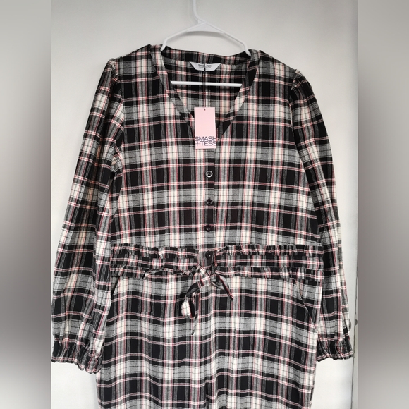 NWT Smash + Tess Remy Henley Romper Black Plaid size Large - Picture 9 of 10